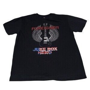 Foreigner Jukebox Hero Mens Medium T-Shirt Black Short Sleeve Graphic Band Tee